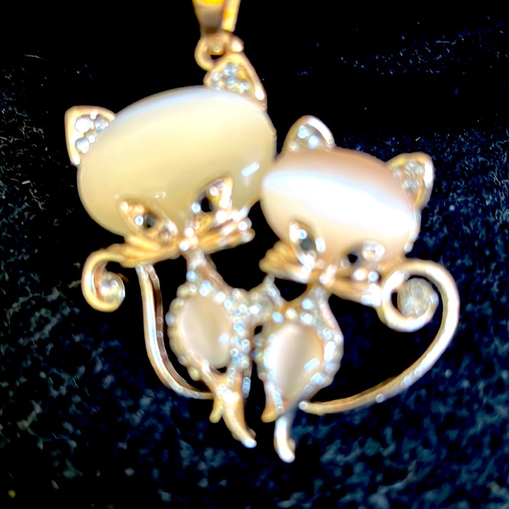 NWT Betsey Johnson Mother Cat and Kitten Necklace